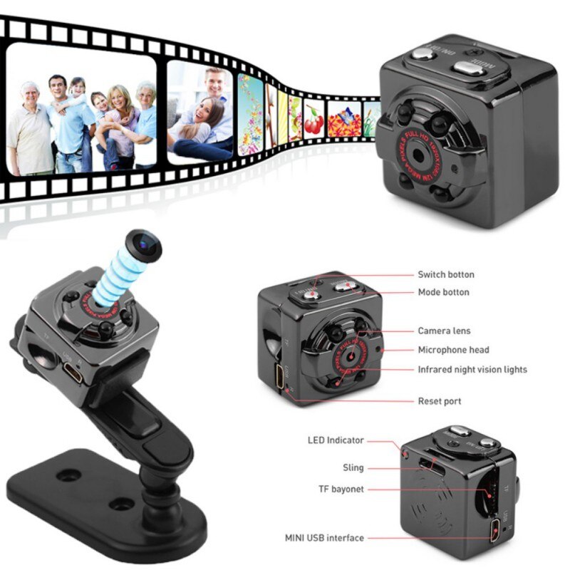 HD mini DV Camera Infrarood Nachtzicht Schieten HD Lens Bewakingscamera Home Auto Camera Ingebouwde Batterij