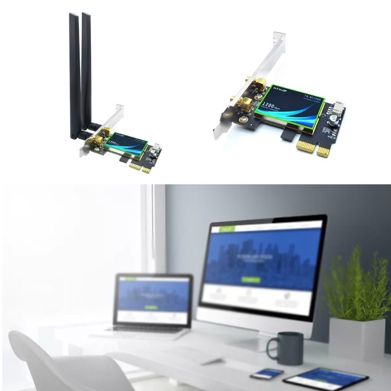 1200Mbps Dual-Band Draadloze Wifi Kaart 802.11ac Bluetooth-compatible4.0 Pci-e Wifi Adapter 2.4G-/5G-Voor Desktop Pc Laptop