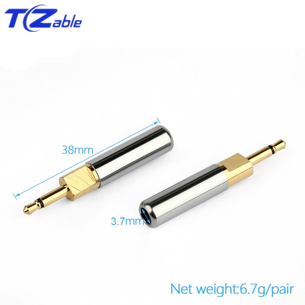 2.5MM Mini Jack Headphone Adapter Gold-Plated Plug Audio Connector Mono Male HD700 HE400i DIY Jack Solder High Fidelity Plug