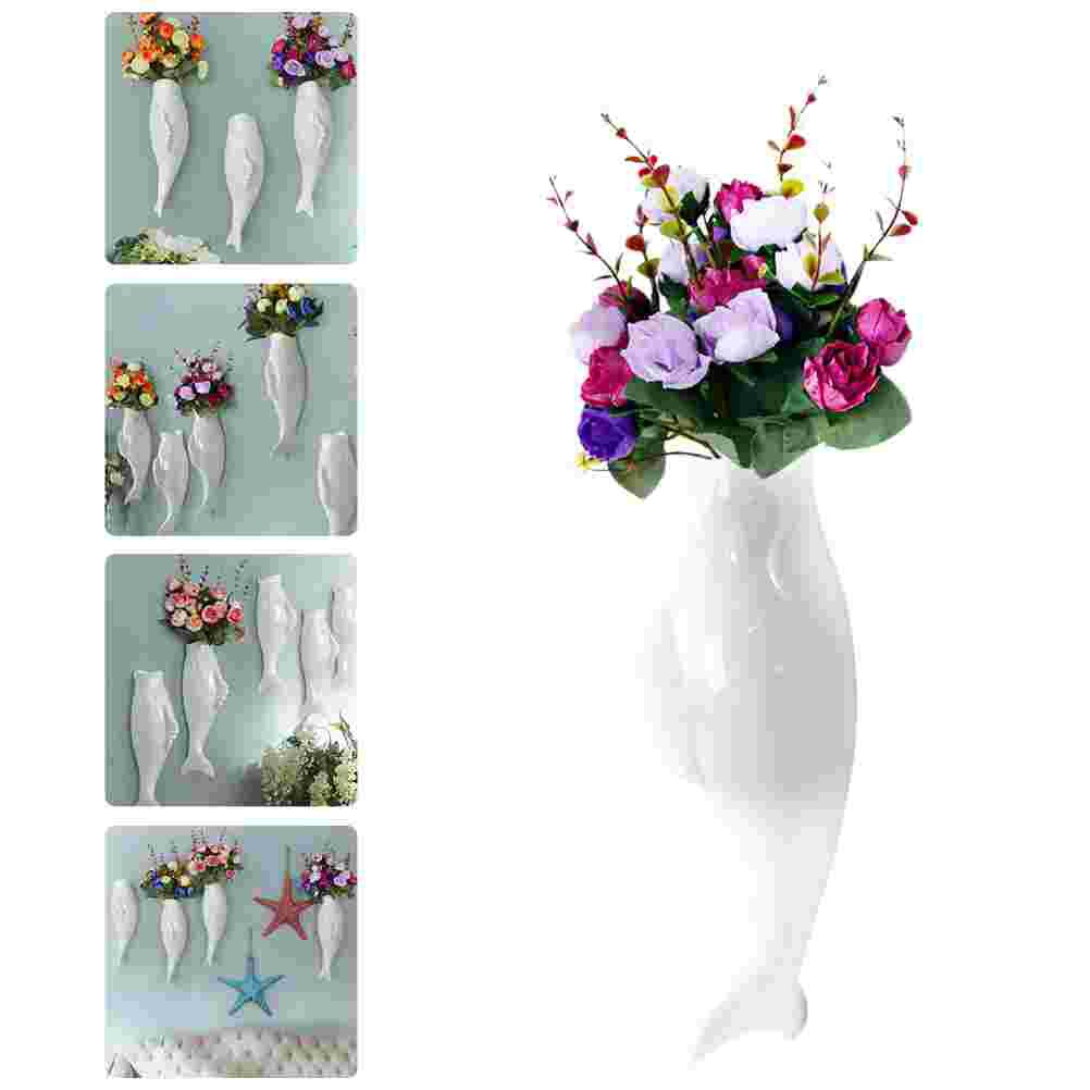 1 Set Fish Shape Vase Durable Practical Ceramics Vase Decor for Living Room Home: Picture 3