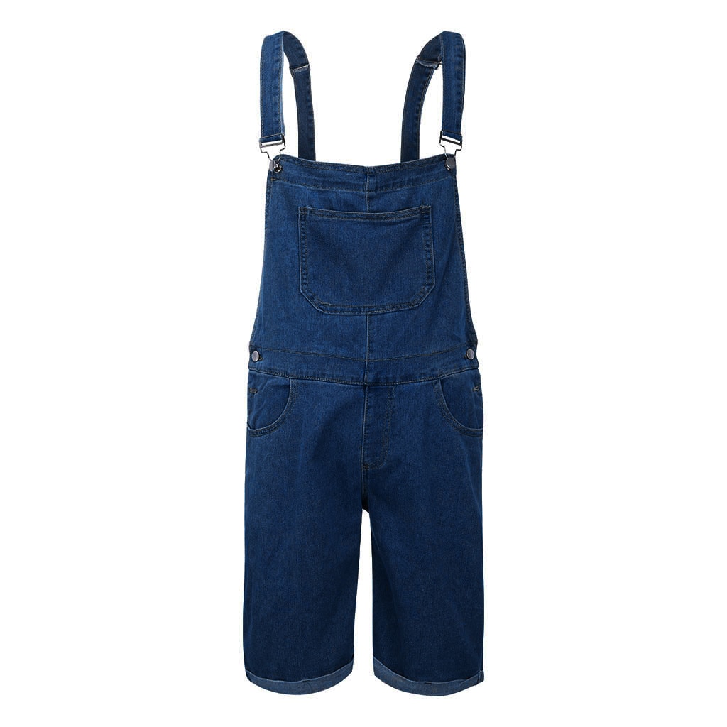 Mode mannen Ripped Jeans Overall Jumpsuits Zomer Streetwear Verontruste Denim Bib Overalls Voor Man Jarretel Broek: S / Dark Blue 