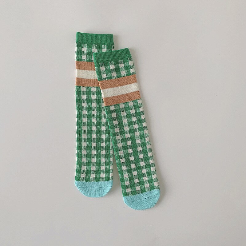 [C129] formato libero 1 paia 1-12T moda bambino Trendy colore brillante cotone calza a tubo lungo assorbente del sudore: C