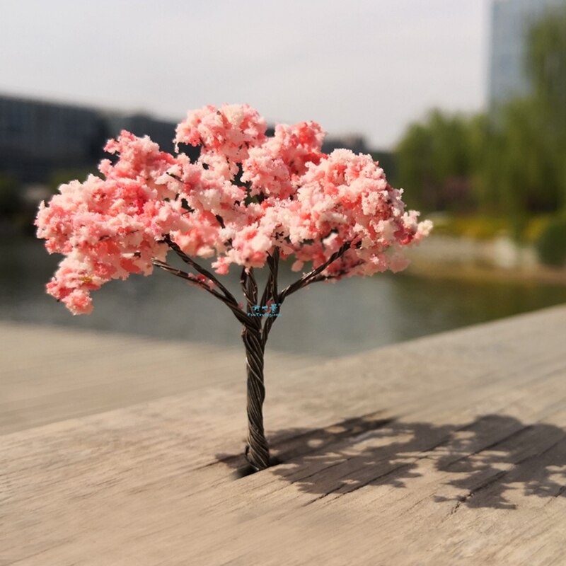 Arbre Sakura fait à la main 65mm, ligne mentale, parc, échelle 1/87 Ho, modèle d&#39;arbres (fleurs), Train de paysage Miniature, aménagement de chemin de fer