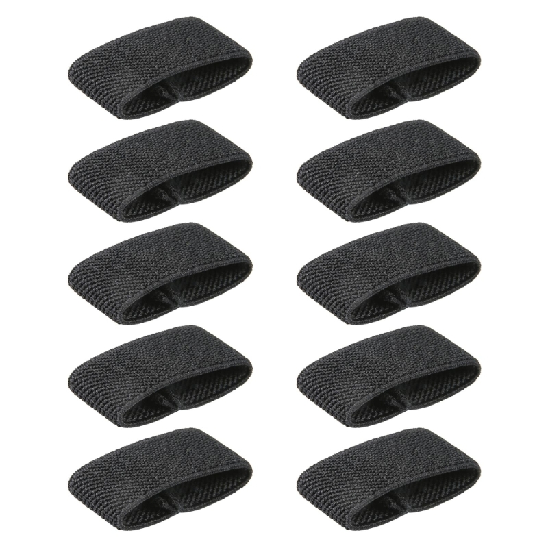 10 Pcs Elastic Belt Loop Keepers Nylon Belt Loop Backpack Strap Holder Retainers Band Tactically Belt Holder Band: black
