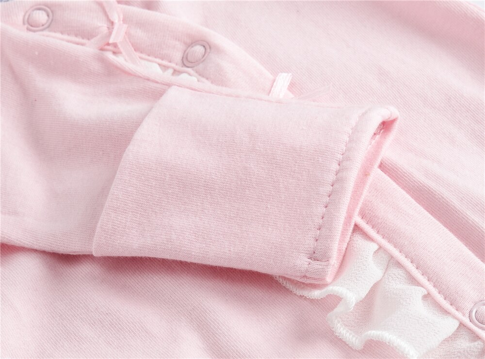 Kavkas baby pige romper lyserøde natkjoler 100%  bomuld langærmet blødt nyfødt tøj baby kostume jumpsuit