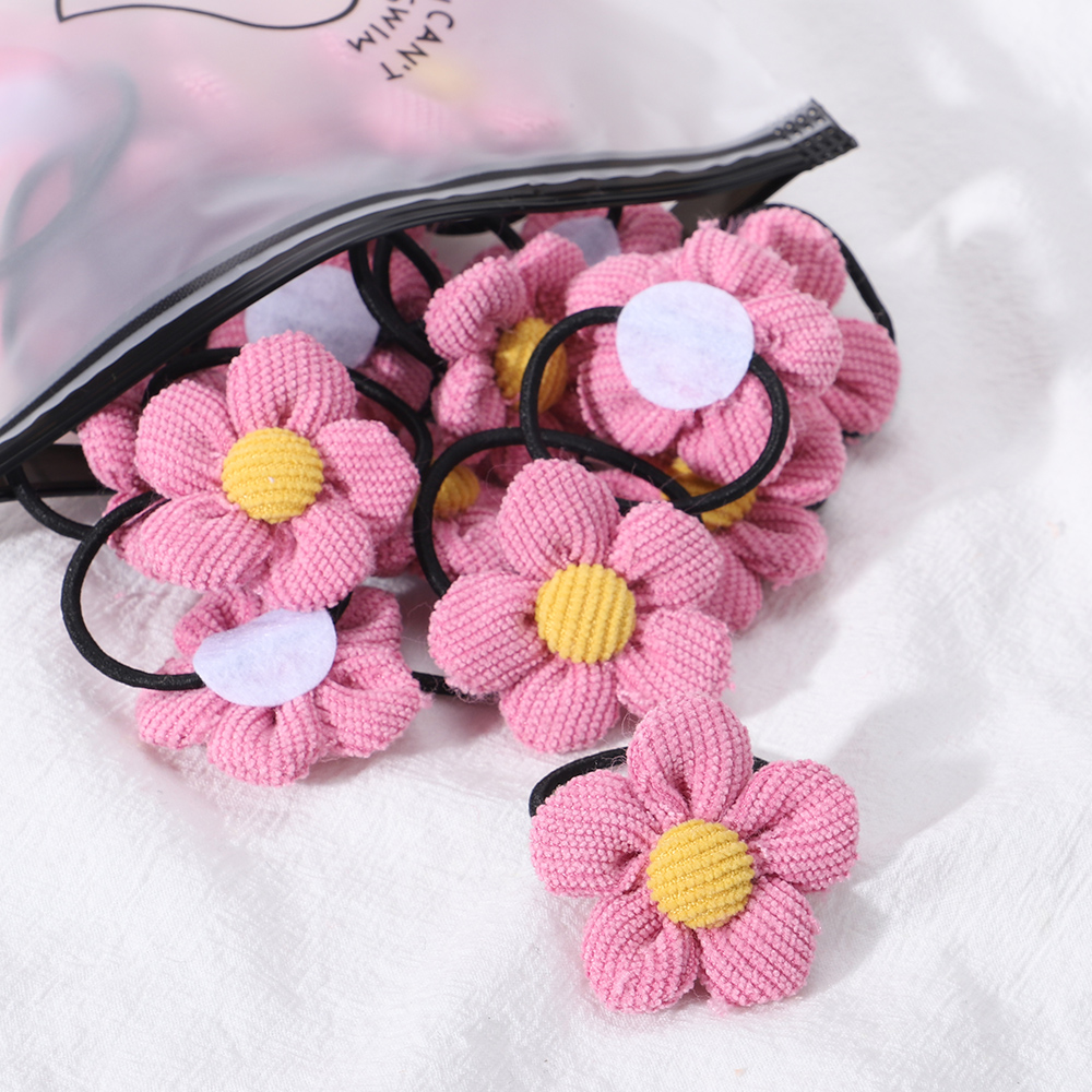 Gomas elásticas para el pelo para niña y niña, accesorios para el cabello hechos a mano, 2/4/6 piezas: S / Blanco