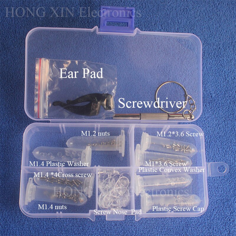 Populaire Lenzenvloeistof Zonnebril Neus Pad Optische horloge Schroevendraaier Reparatie Schroeven Moer Tool Diverse Kit met Doos Reparatie glazen