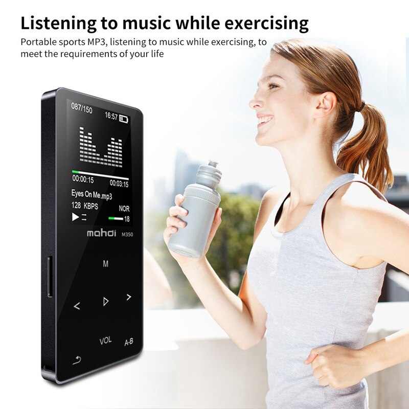Metalen bluetooth sport  mp3 speler draagbare  o 8gb met ingebouwde luidspreker fm radio ape flac muziekspeler