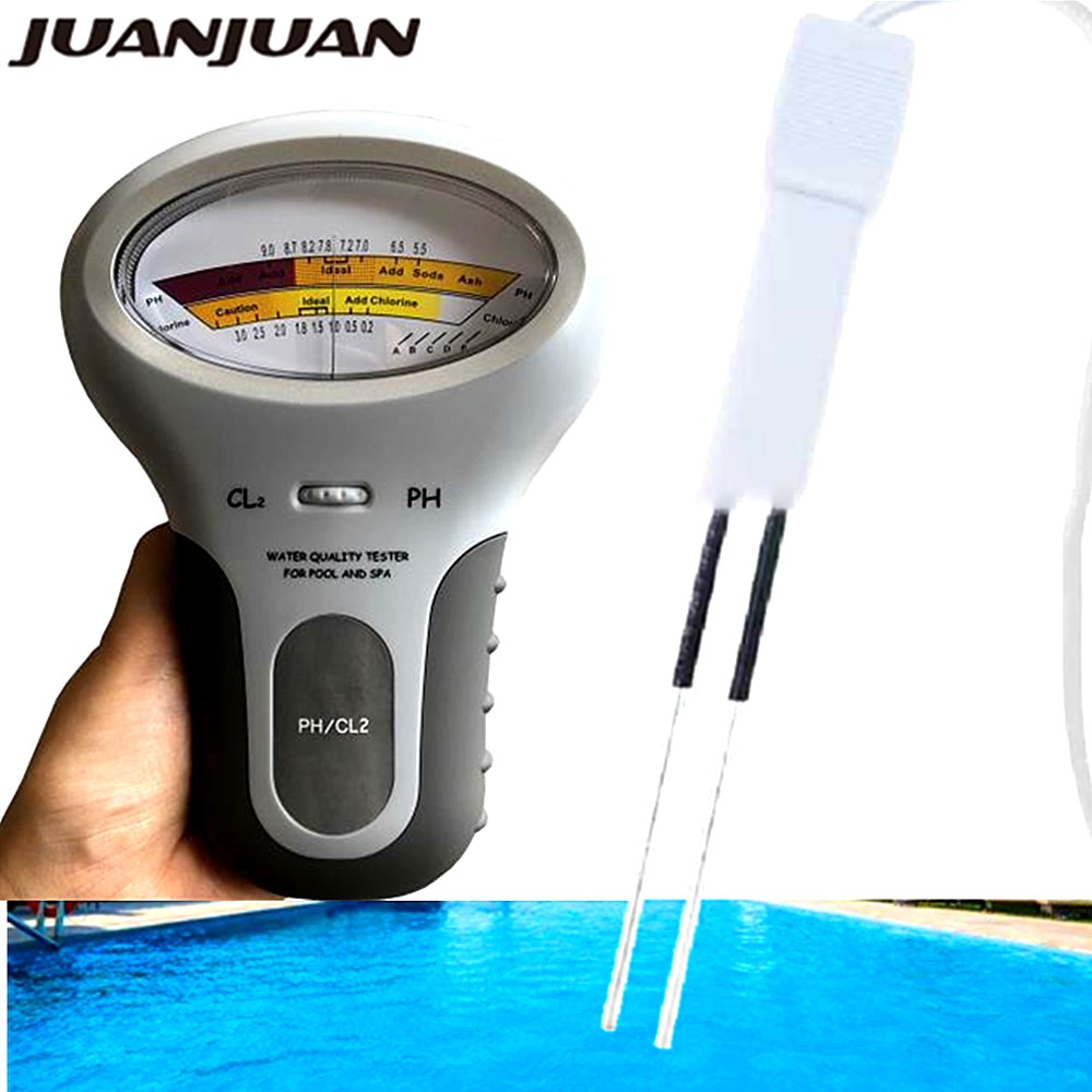 PC-101 Chlorine Meter PH Meter Chloride Testers Chlorine PH 2 in 1 Meters CL2 Tester Water Monitor Analysis Tool 30%: A