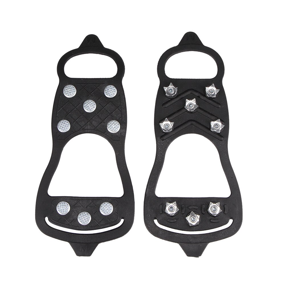 Ijs Grips Cleats Ijskrappen Winter Klimmen Ice Schoen Stijgijzers Studs Anti-Slip Sneeuw Ijs Klimmen Schoen Spikes Antislip schoenen Cover: M
