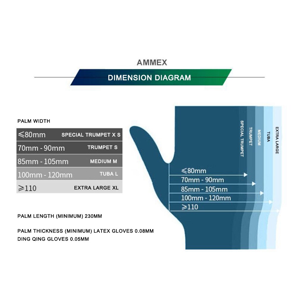100 pièces jetables gants en Nitrile sans poudre Non vinyle Latex de alimentaire
