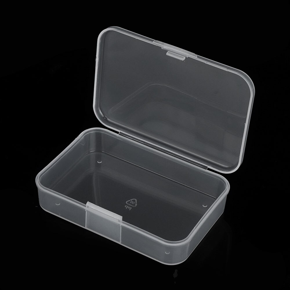 Caja pequeña de plástico transparente con tapa, contenedor de colección, caja de almacenamiento, , 1 ud.