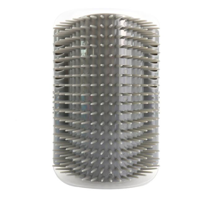 Zelftrimmer voor katten, borstel, verzorgingsproducten voor huisdieren, ontharingskam voor katten, hondenhaar, trimmen, massagehoekapparaat voor katten: Grijs