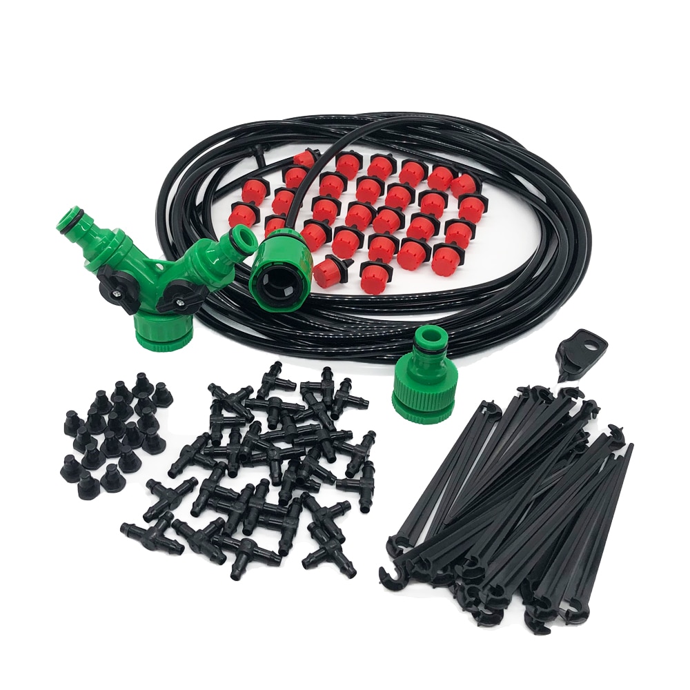 Micro Drip Irrigation System Garden Watering Hose Kit With Connectors Adjustable Drip