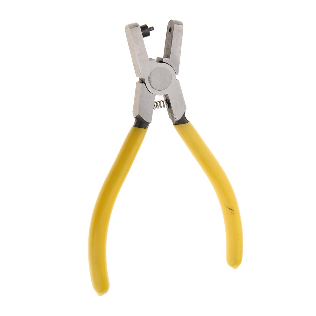 Yellow Plastic Handgrip Leather Hole Punch Plier Hole Maker Tool