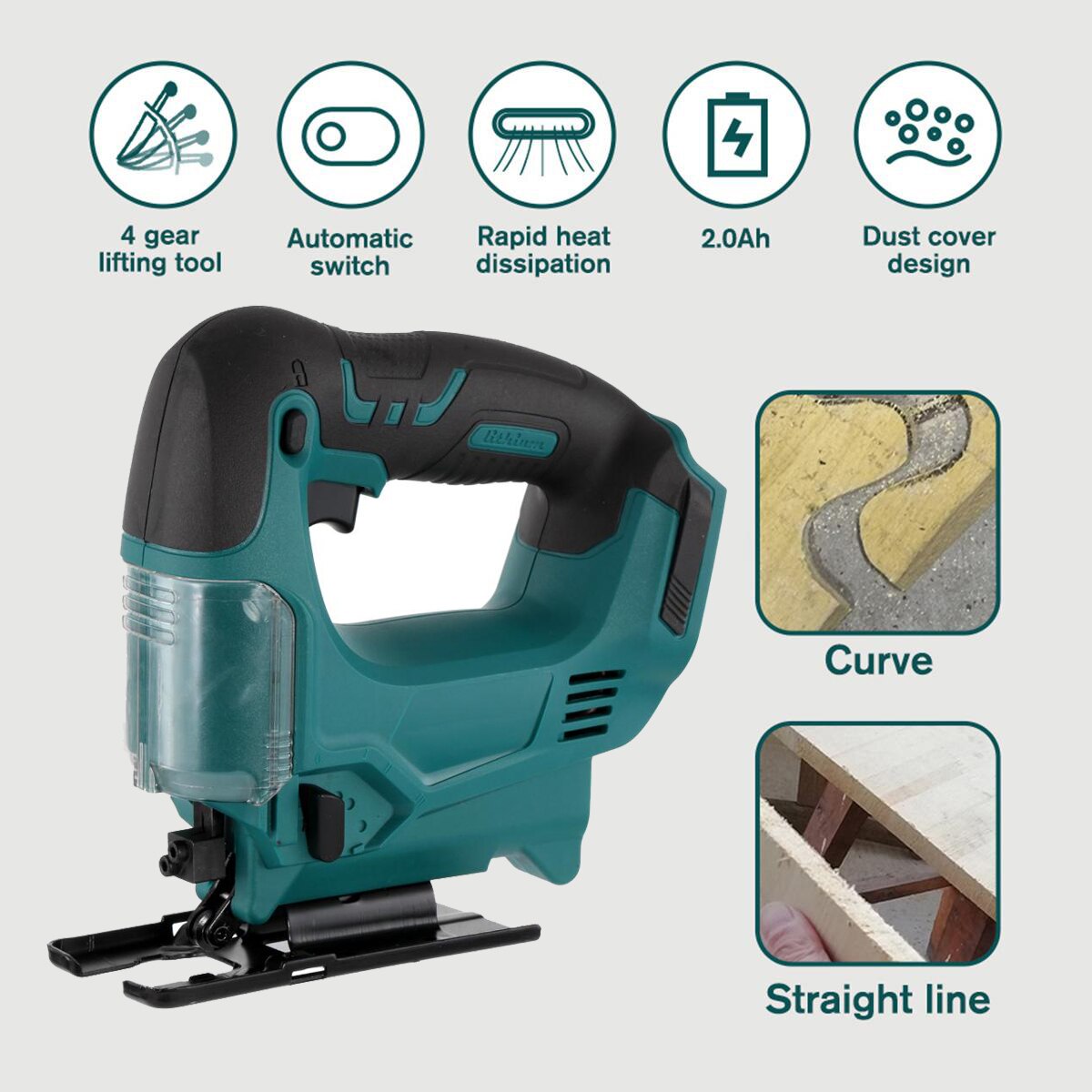 21V 65mm 2900RPM Jigsaw Cordless Electric Jig Saw Multi-Function Woodworking Cutter Power Tool Scroll Saws For Makita Battery