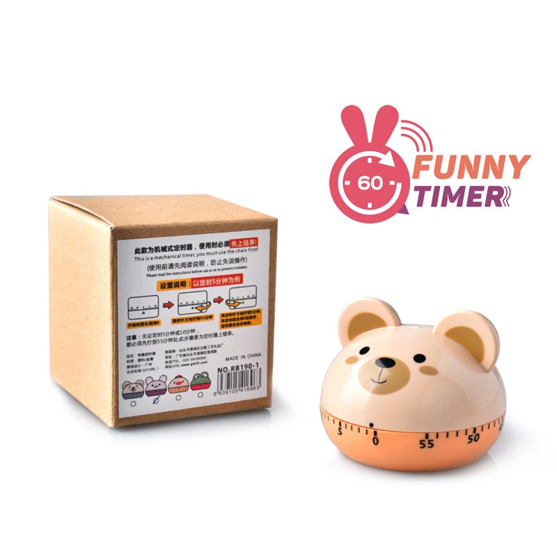 Animal Timer Digital Kitchen Countdown Clock Cute Animal Fruit Alarm Clock Time Management Tool for Children and Adults
