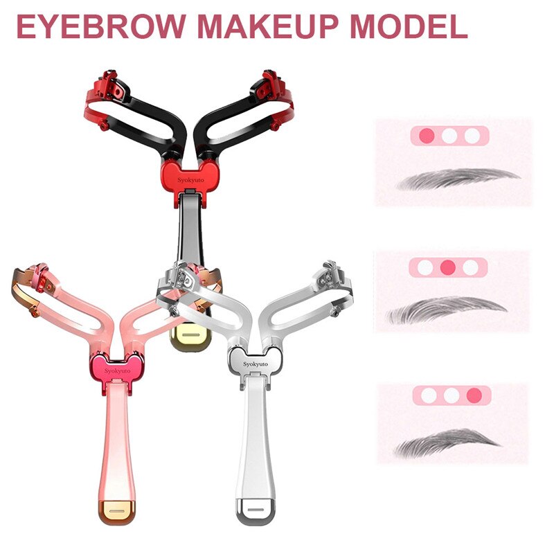 1PC Adjustable Eyebrow Shapes Stencil 3 In 1 Portable Handheld Eyebrow Makeup Model Template Tool Eyebrow Stencil Shaper