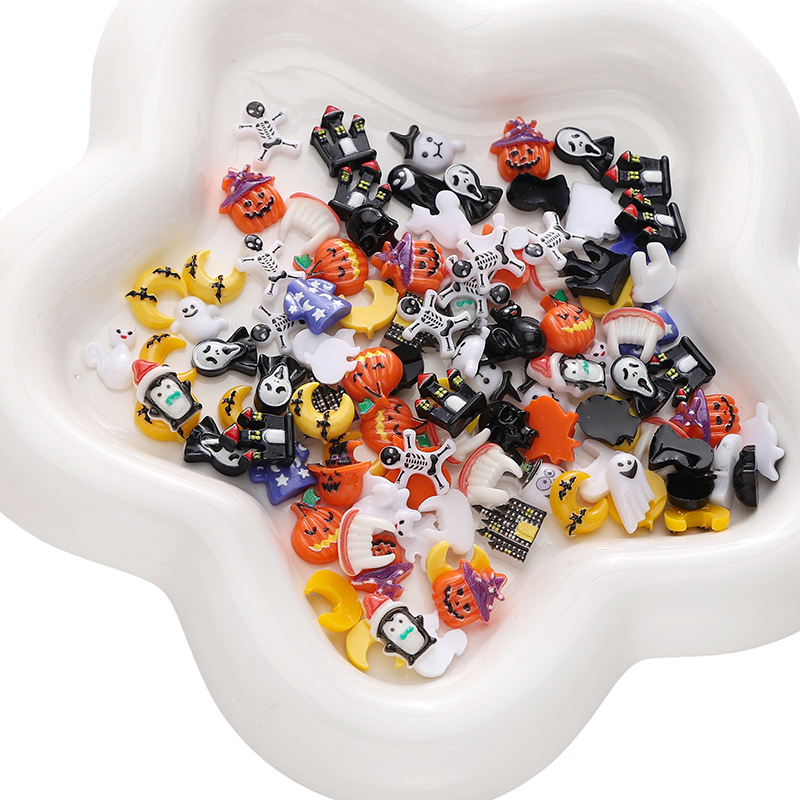 20/50Pcs Weihnachten Halloween Flache Rückseite Patch Harz Dekoration Perlen Für DIY Handgemachten Schmuck Machen Liefert Zubehör Handwerk: 3XL / Blau