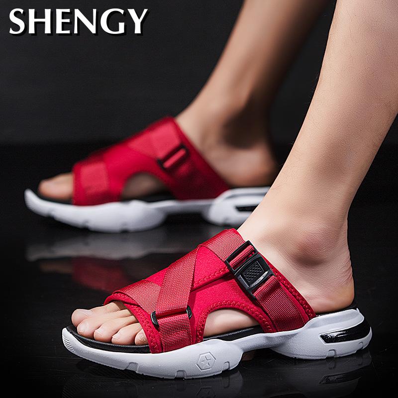 Modieuze Heren Sandalen Open Teen Platform Slippers Mannen Strand Sandalen Romeinse Stijl Zwarte Sandalen Mannen Zomer Mannen schoenen Lui