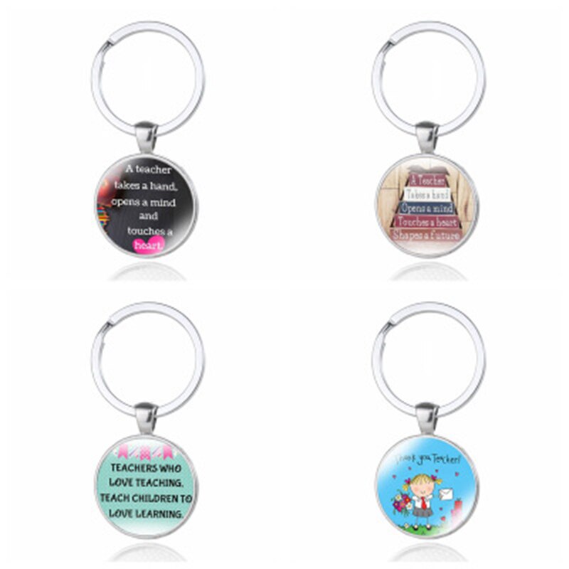 Voor lerarendag, onderwijsassistent, glazen hanger, sleutelhanger, sleutelhanger, waardering voor leraren, op voorraad