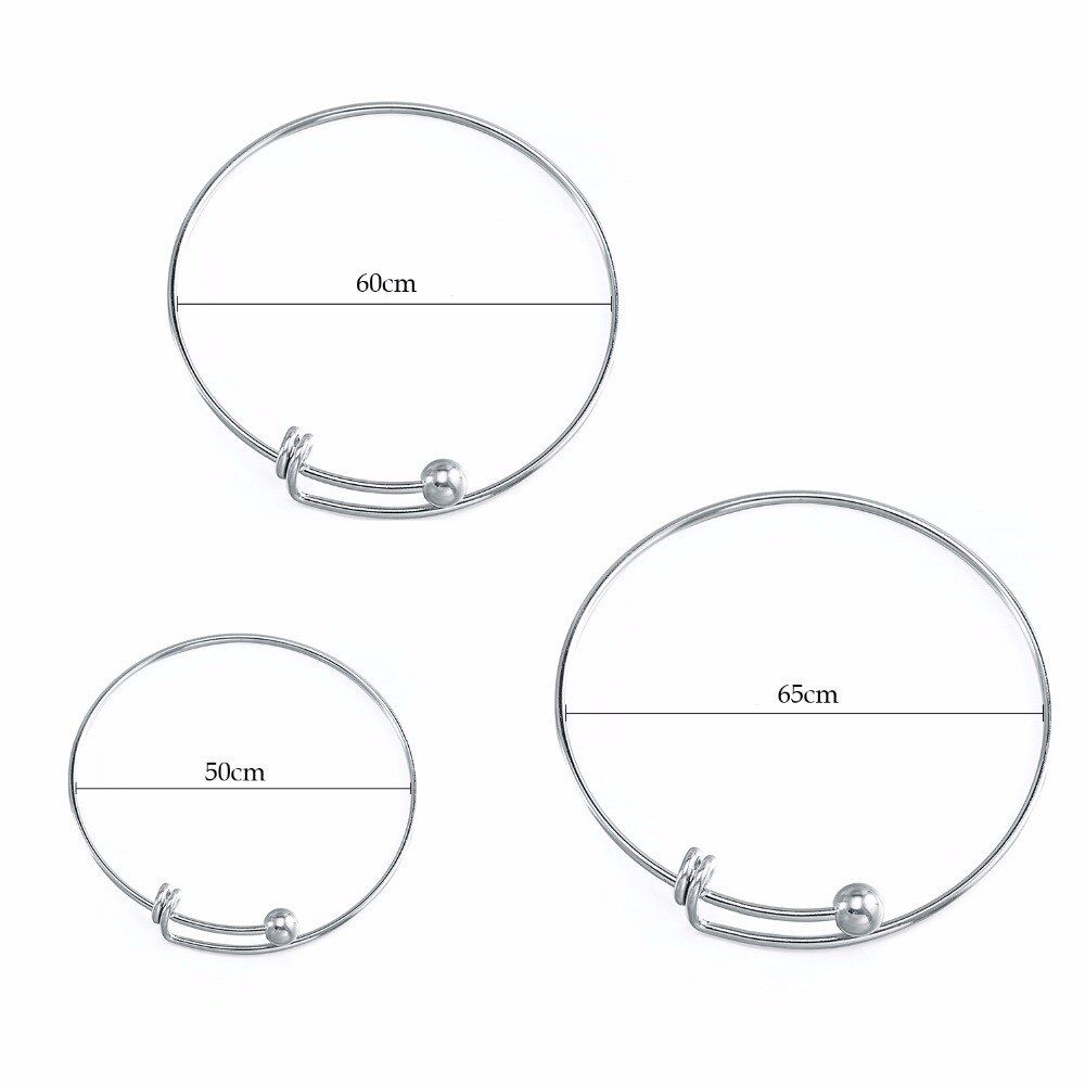 5pcs Stainless steel Blank Adjustable Expandable Wire Bracelets Bangles For DIY Charm Bangle Jewelry