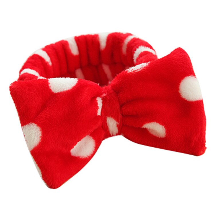 Voor Vrouwen Meisjes Hoofdbanden Omg Brief Coral Fleece Wassen Gezicht Boog Haarbanden Hoofddeksels Haarbanden Tulband Haar Accessoires: Red and white