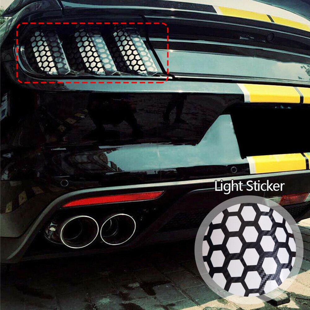 Universele Auto Achter Achterlicht Stickers Honingraat Sticker Waarschuwing Tape Vinyl Film Reflecterende Verlichting Decal Exterieur Accessoires