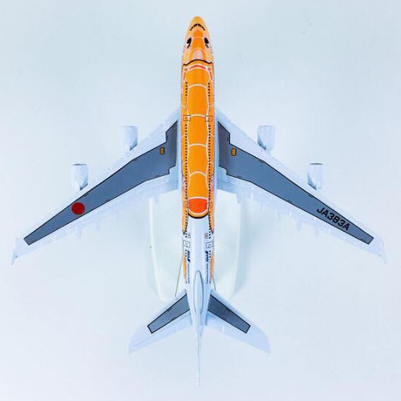 14CM 1/500 Scale A380 380 Japan ANA Airlines Orange Turtle KaLa Plane Model Alloy Aircraft collectible display Airplanes show