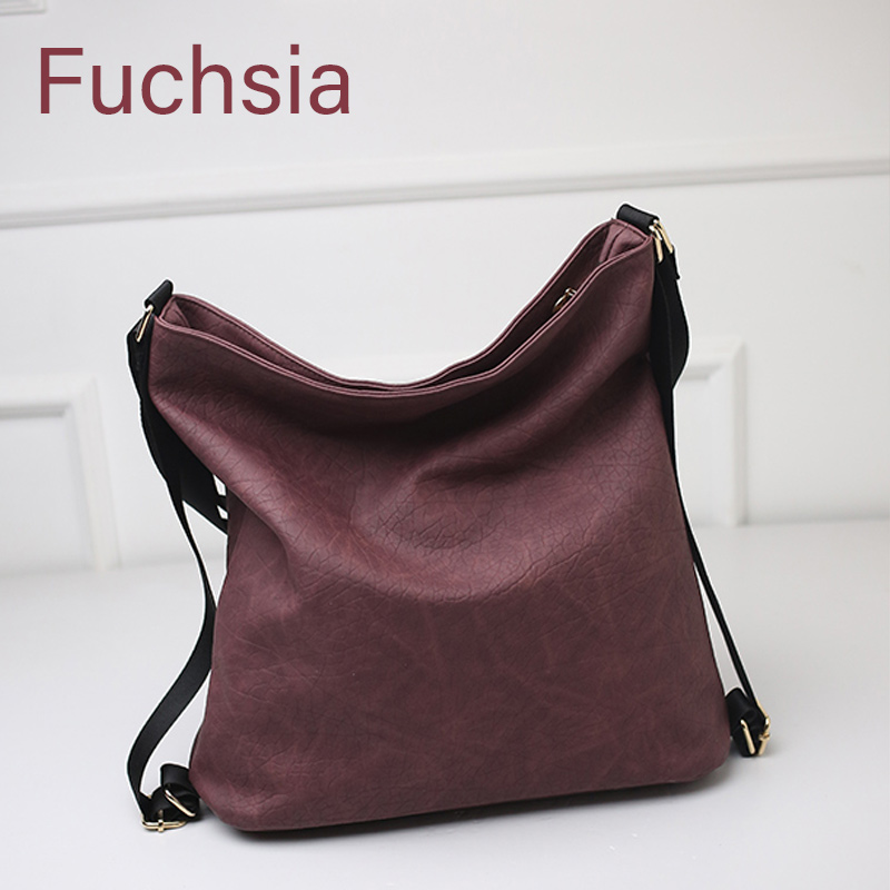 ZMQN lässig Schulter Umhängetaschen Für Frauen Schwarz Weichen PU Leder Taschen Damen groß Tote Bote Taschen Bolsa Feminina a517: Fuchsie