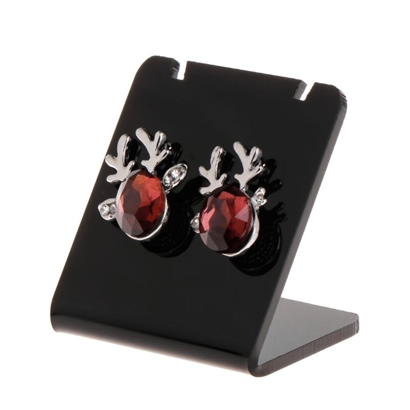 10 Pcs/Set Earrings Jewelry Stand Holder Display Rack L Shape Rectangle Acrylic Ear Stud Jewelry Show Bracket Rack