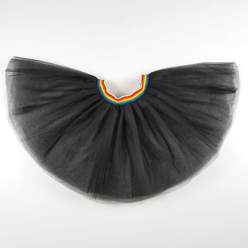 Orange skirt Baby Girls Tutu Skirt Ballerina Pettiskirt Fluffy Children Ballet Skirts Party Dance Princess Girl Tulle clothes: Black / 100-120CM