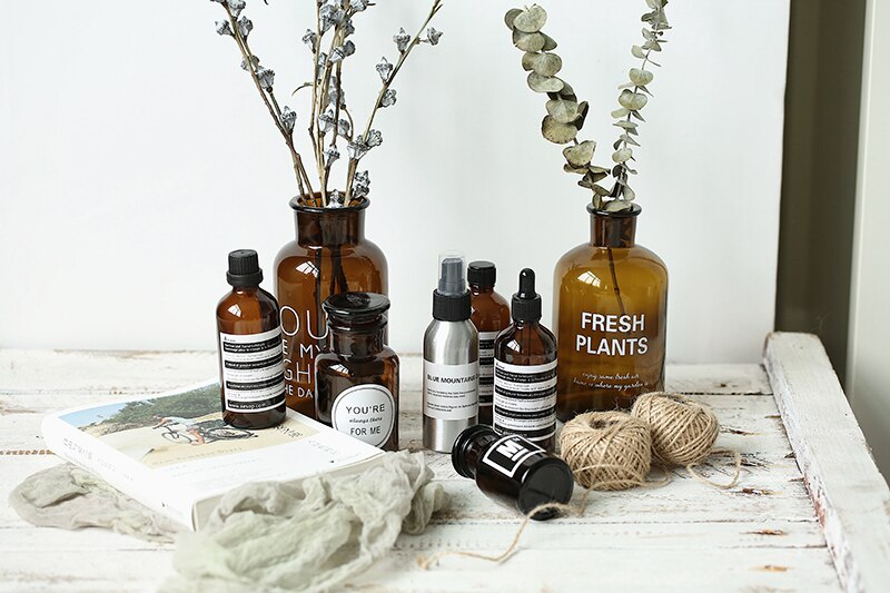 Ins nordisk stil retro gennemsigtig brun aesop flaske vase desktop fotografering tilbehør studio fotobaggrund diy ornament