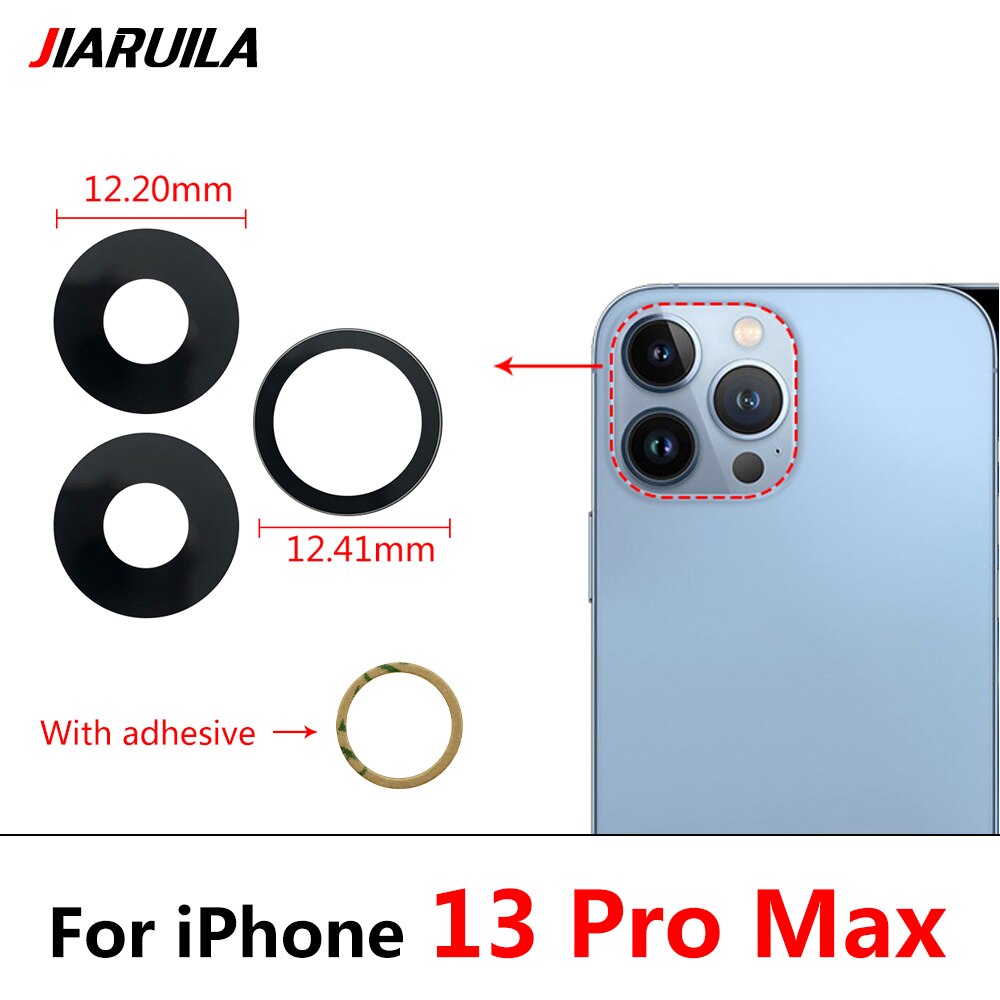 Nuovo obiettivo di vetro della fotocamera posteriore posteriore originale per iPhone 13 Pro Max Mini con parti di ricambio adesive adesive: For Iphone 13Pro Max