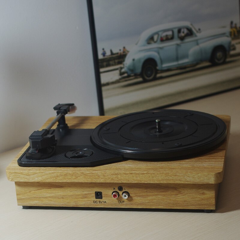 Mini record player, old gramophone, retro living room, European style cassette player, gramophone turntable