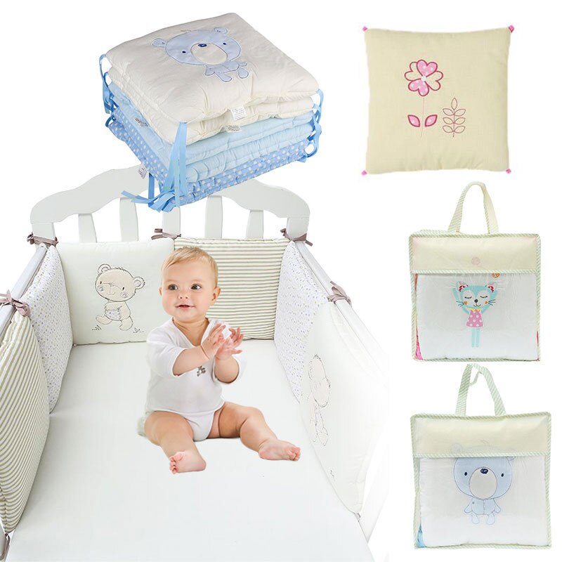 6 pz/impostato Del bambino Culla Culla Paraurti Cuscino Del bambino Neonati Biancheria Da Letto di Sicurezza Traspirante