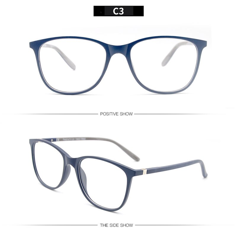 LUCIDIE Ladies Square Glasses Frames for Women TR90 Frame Optical Men Eyewear Computer Glasses: C3