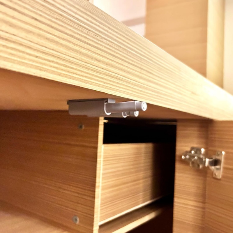 Amortiguadores para armario de cocina, Tope de puerta, cajón, cierre suave y silencioso con mango Invisible, herrajes para muebles del hogar, 5/10 Uds.