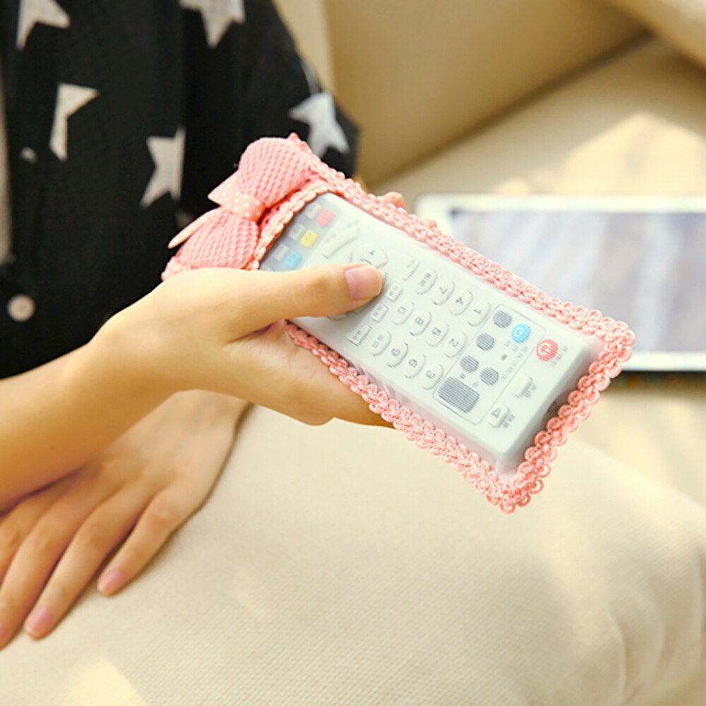 TV air conditioner remote control dustproof cover cute fabric lace bow remote control bag soft bow