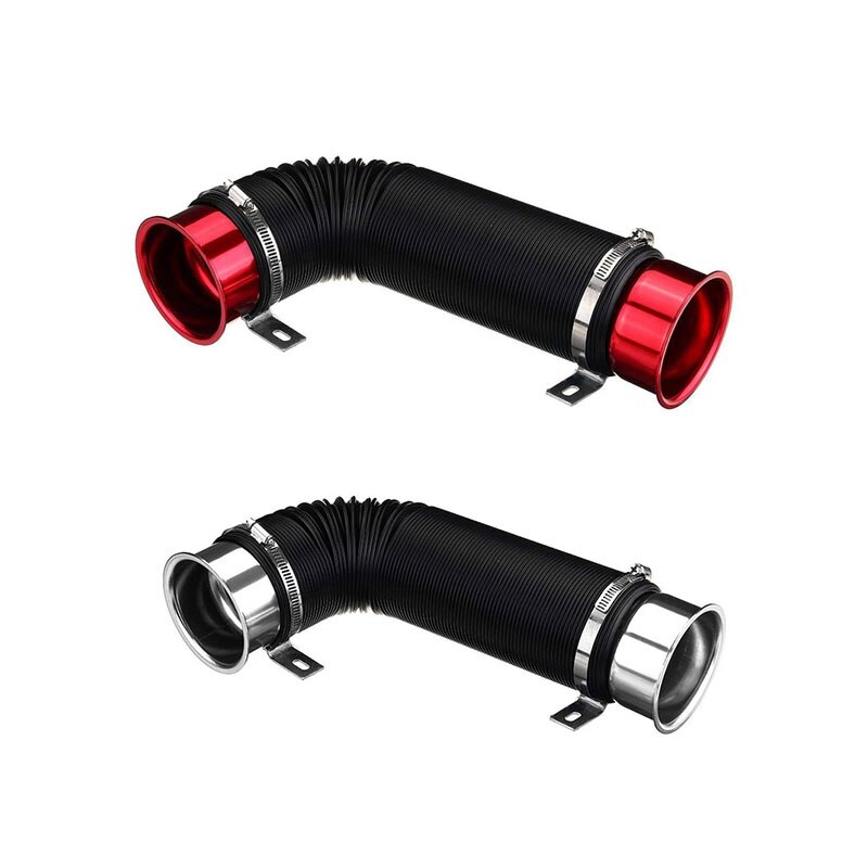 76mm 1M Car Air Filter Intake Cold Pipe Flexible Duct Feed Hose Kit with Tuyere Inlet Clamp Tube Hose Air Intake Pipe