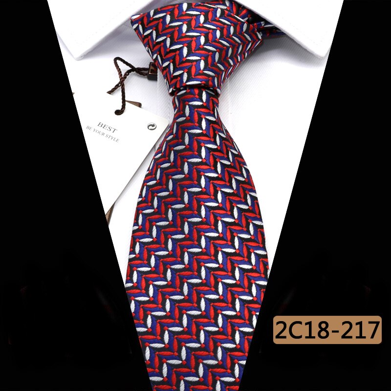 Yishline mænd slips 16 farve stribet business slips herre slips 8cm jacquard bryllup corbatas til hombre tilbehør: 2 c 18-217