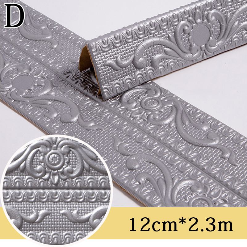 3D Foam Muur Rand Strip Stickers Zelfklevende Waterdicht Plafond Decoratie Plint Hoek Taille Lijn Sticker: D