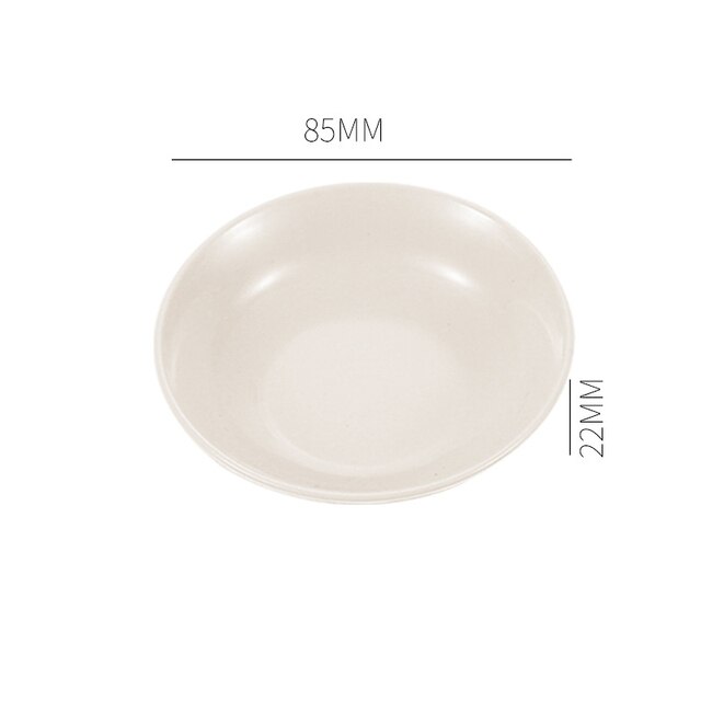 Wheat Straw Seasoning Sauce Dish Small Dip Bowl Butter Sushi Plate Vinegar Soy Saucer For Kitchen Supplies Tableware For Serving: Beige