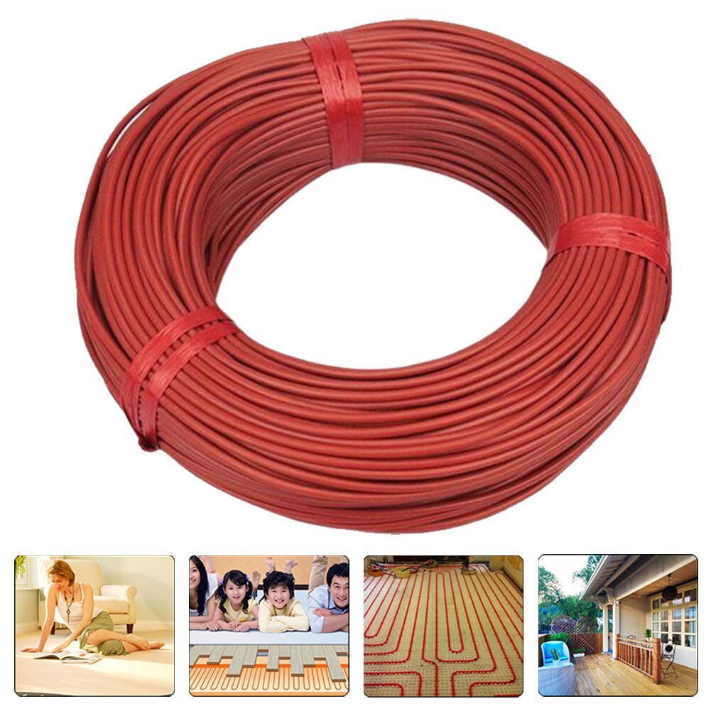 100m Electric Blanket Floor Warm Heating Cable Infrared Insulated Multipurpose Durable Greenhouse Home Farm Red 12K Carbon Fiber