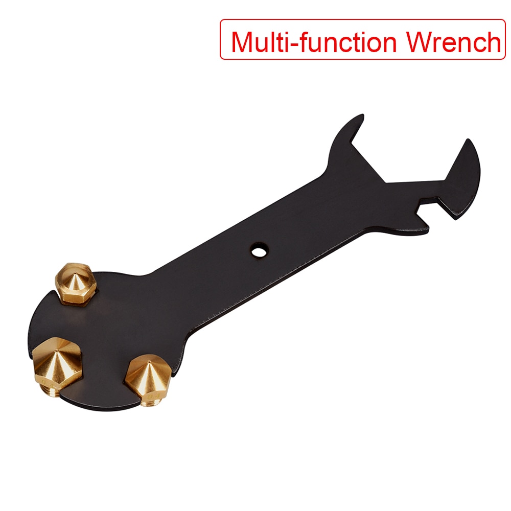 3D Printer Parts Nozzle Wrench 5 In 1 Wrench Nozzle Tool Steel Spanner Multifunction Wrench Flat Spanner To MK8 Nozzle MK10