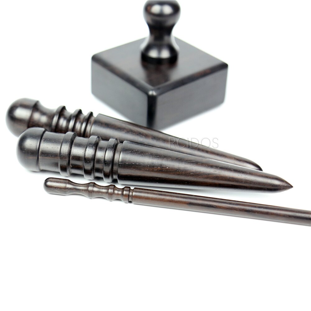 Sandalwood Grinding rod,4 mills Ebony Wood leather tip side border burnisher,leather side polish wood bar