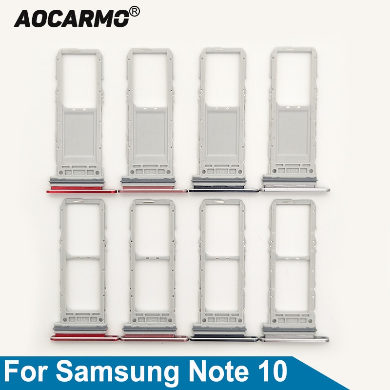 Aocarmo Enkele Sim Dual Sim Metalen Plastic Nano Sim Card Tray Microsd Slot Houder Voor Samsung Galaxy Note 10 Note X SM-N9700