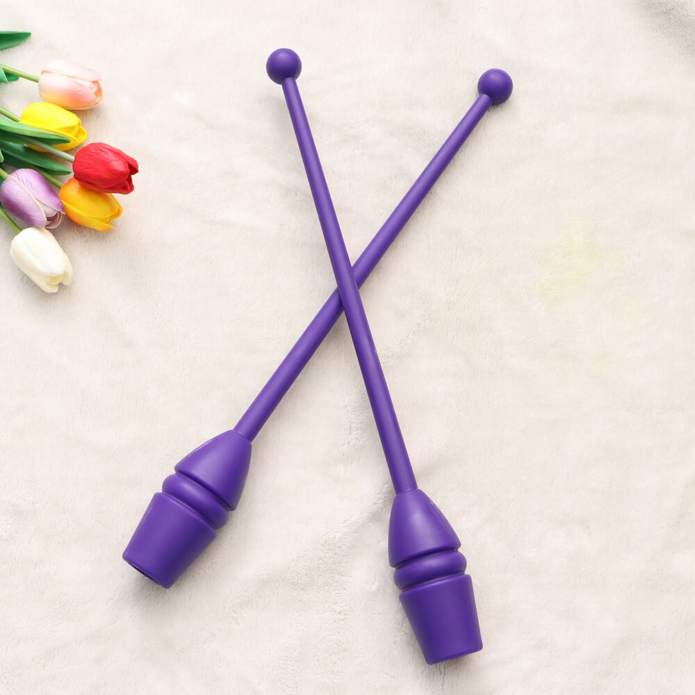 1 Pair Artistic Gymnastics Stick Rhythmic Gymnastics Stick Dancing Sports Fitness Equipment for Children Adults (Yellow)