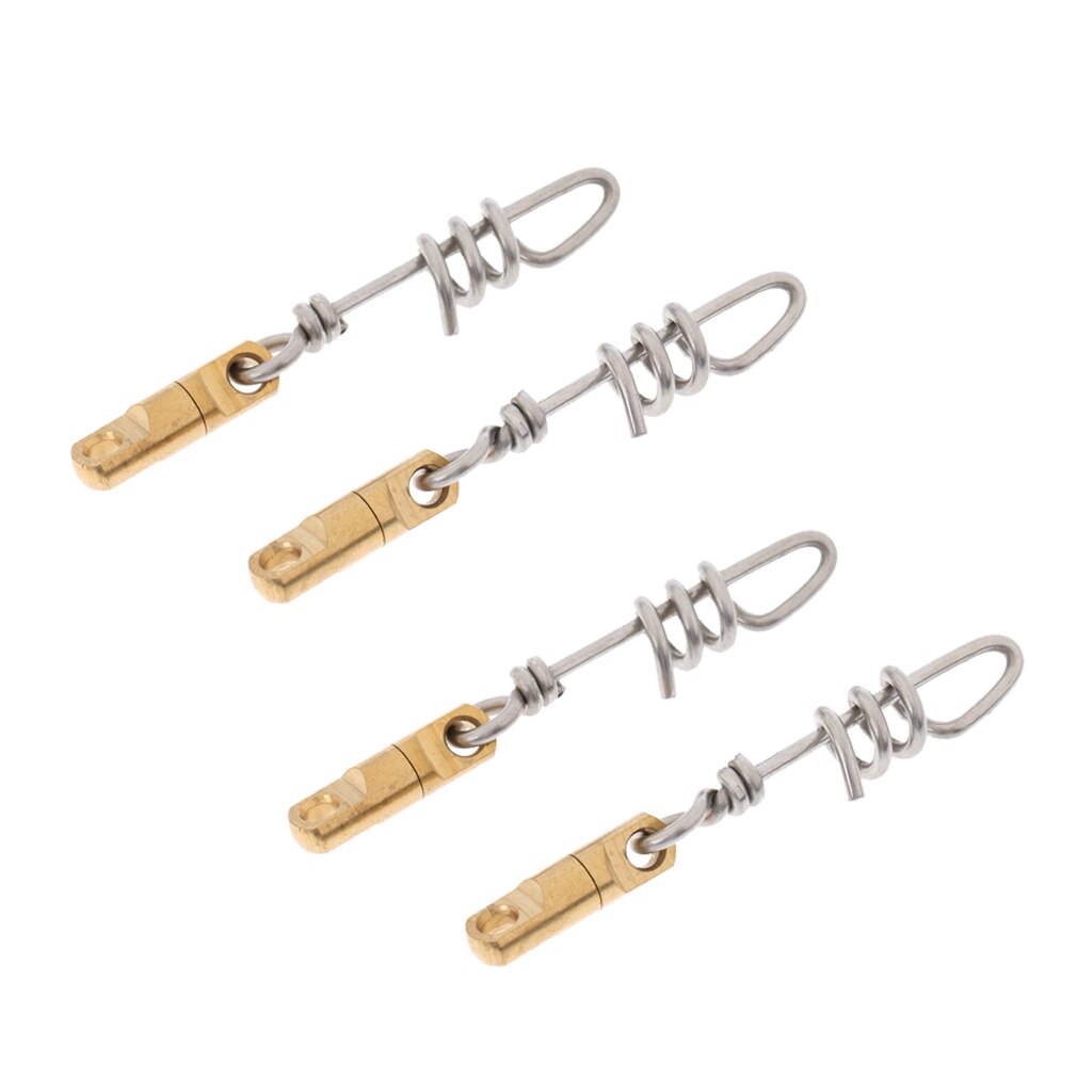 4pcs Corkscrew Pigtail Snap with Heavy Swivel Quick Rig Link Swirl Connector Quick Change Toothy Fish