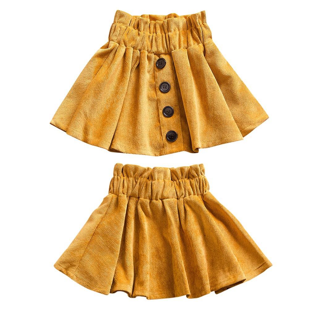 Kids Yellow Skirts Baby Girls Vestidos Solid Color Elastic Waist Short Tutu Skirts Sukienki Summer Summer